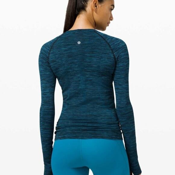 Lululemon Swiftly Tech Long Sleeve 2.0 Tee 4 Prism Stripe Turquoise Tide Teal - Picture 8 of 8